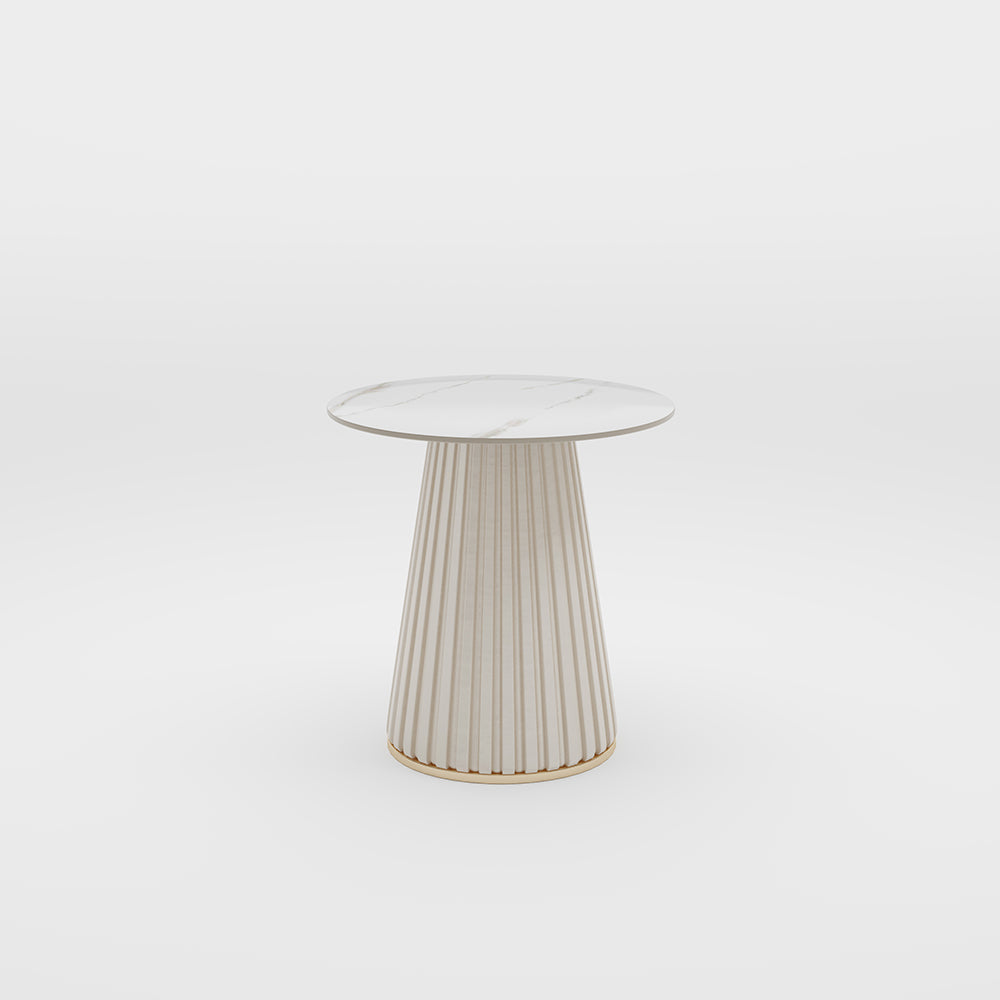 Leather Side White Table