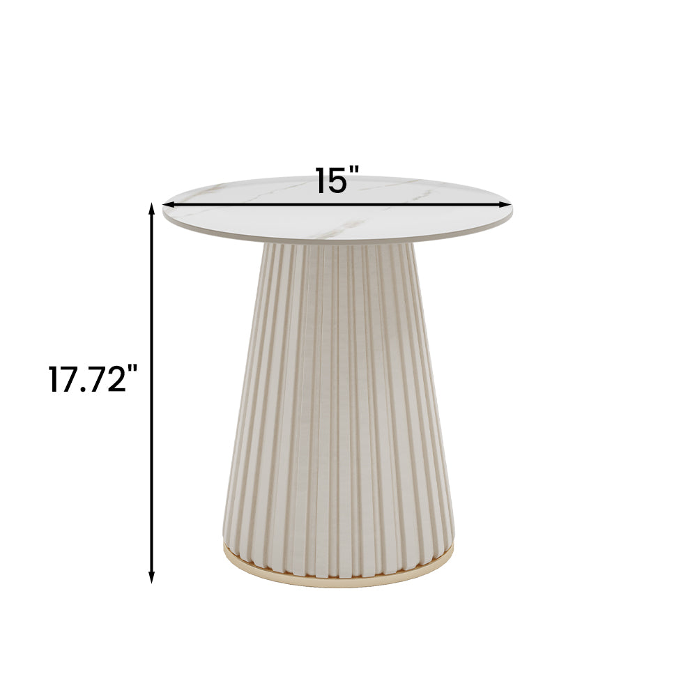 Leather Side White Table