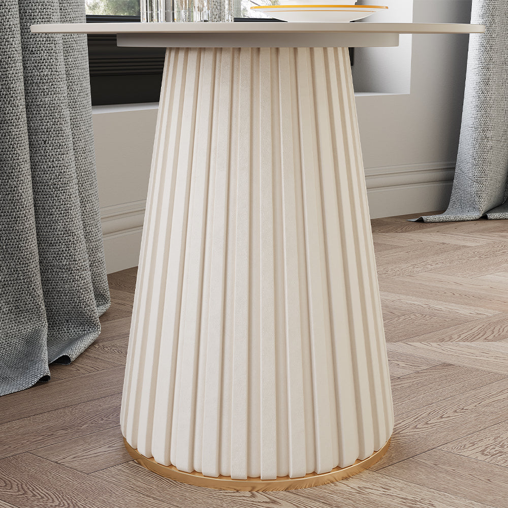 Leather Side White Table