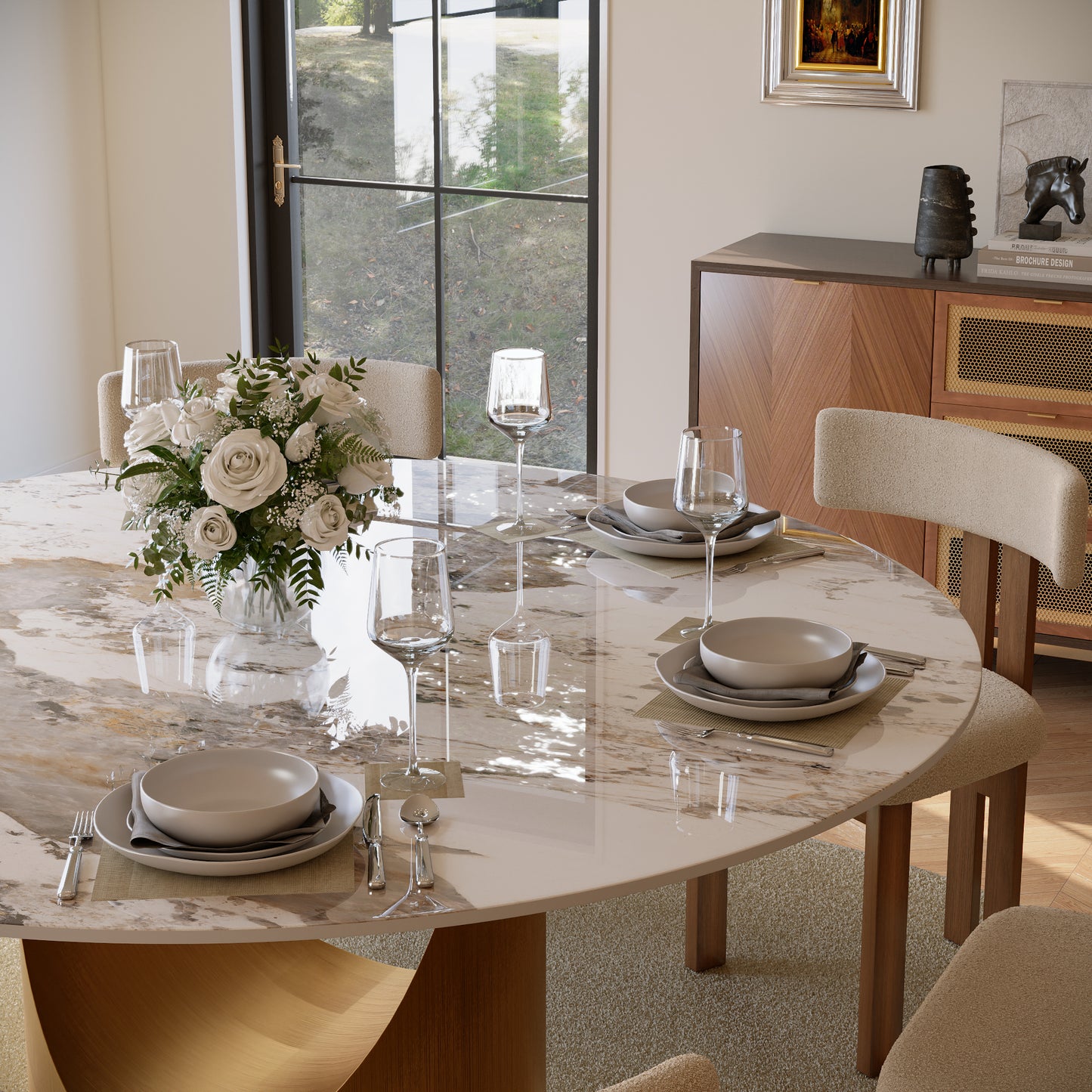 Dining Table Rawasy 8 chairs